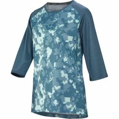 IXS Carve Maglia Da Donna - Blu/camoscio - Manica 3/4