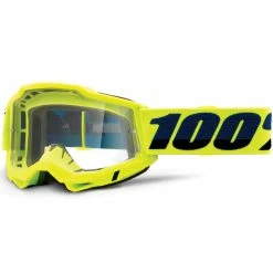 100% Accuri OTG Gen.2 Anti Fog Goggles Clear - Giallo Neon