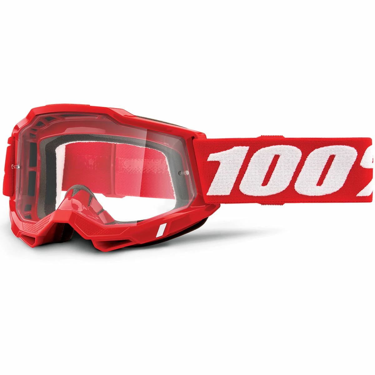 100% Accuri OTG Gen.2 Anti Fog Goggles Clear - Neon Red