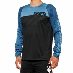 100% Maglia A Maniche Lunghe R-Core - Nero/Blu Ardesia