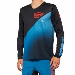 100% Maglia A Maniche Lunghe R-Core X - Nero/Blu Ardesia