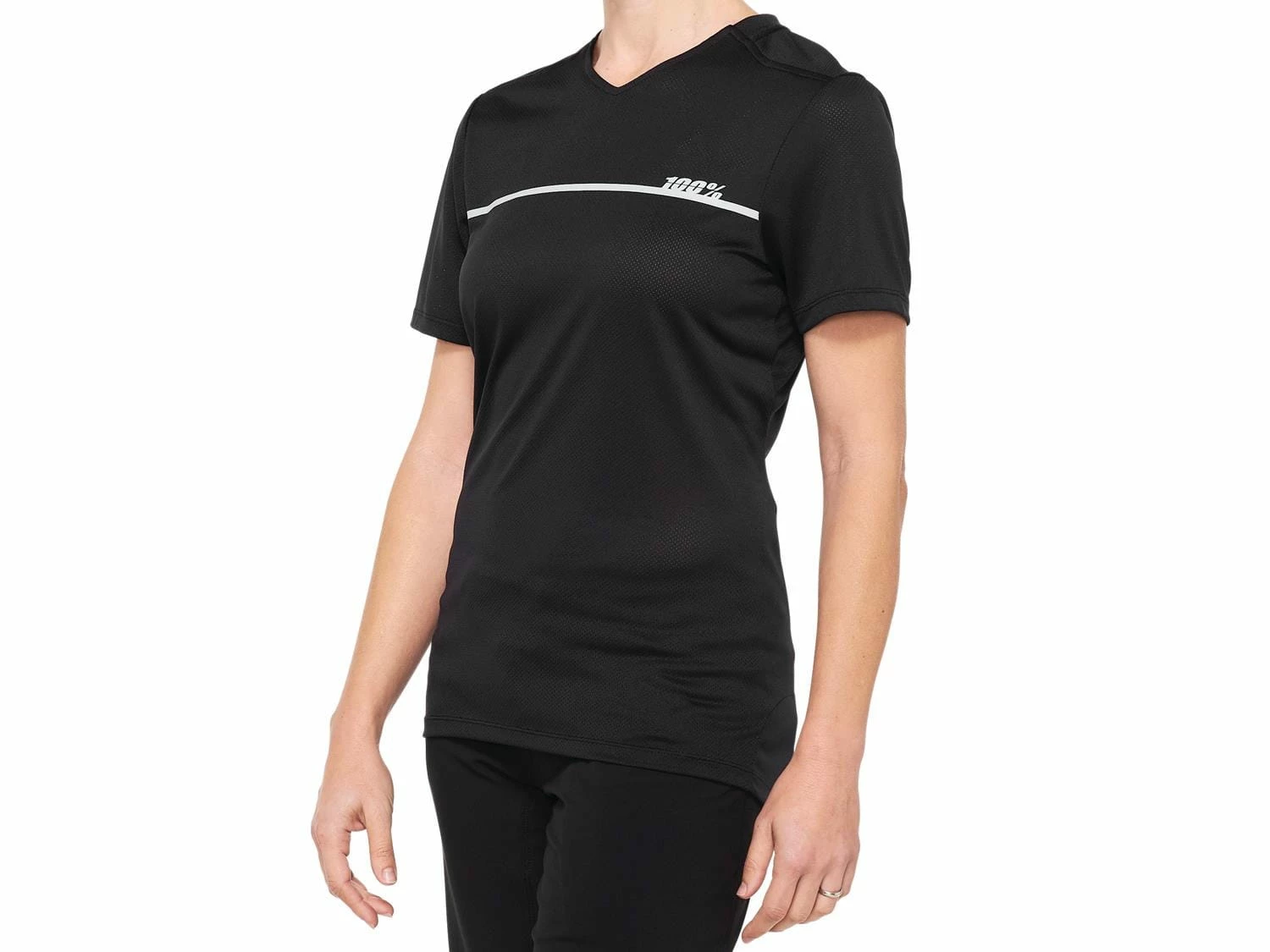 100% Maglia A Maniche Corte Ridecamp Donna - Nero/grigio